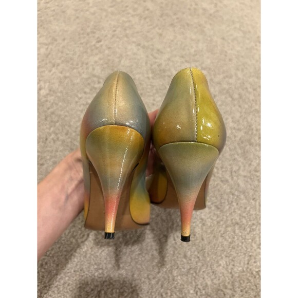 Casadei Vintage 80s Rainbow Pumps Multicolor Sz 6.5 - Picture 6 of 6